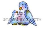 F-316-HK Mother and Baby Bird